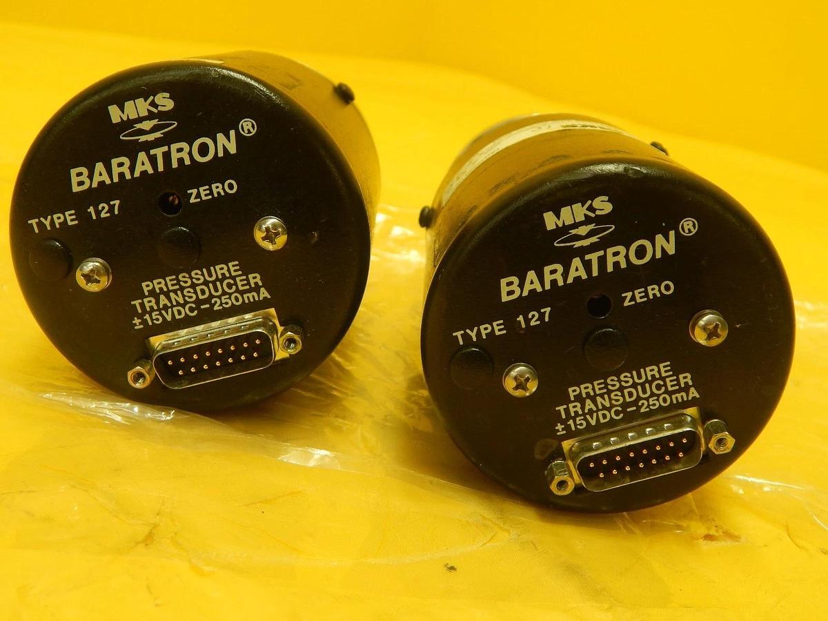 Used MKS Instruments Type 127 Baratron Pressure Transducer Reseller Lot of 2 Surplus