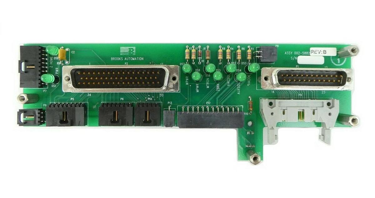 Used Brooks 002-5882-03 Interconnect Sensor PCB Rev. B Novellus 27-123555-00 Surplus
