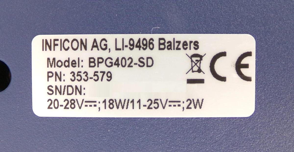 Inficon 353-579 Vacuum Gauge Valve BPG402-SD New Surplus
