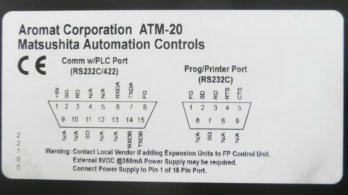 Used Matsushita FP0 Series PLC Set with Display NAiS FP0-C10RS FP0-A21 ATM-20 Working