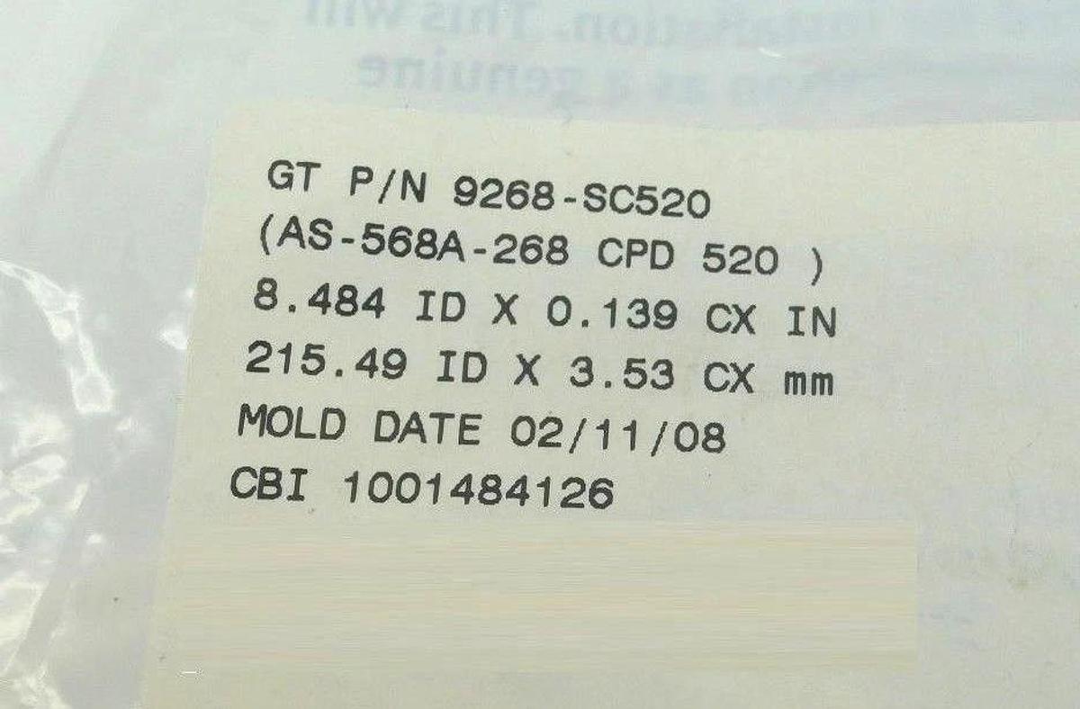 Greene Tweed 9268-SC520 Chemraz O-Ring AS-568A-268 CPD 520 New Surplus
