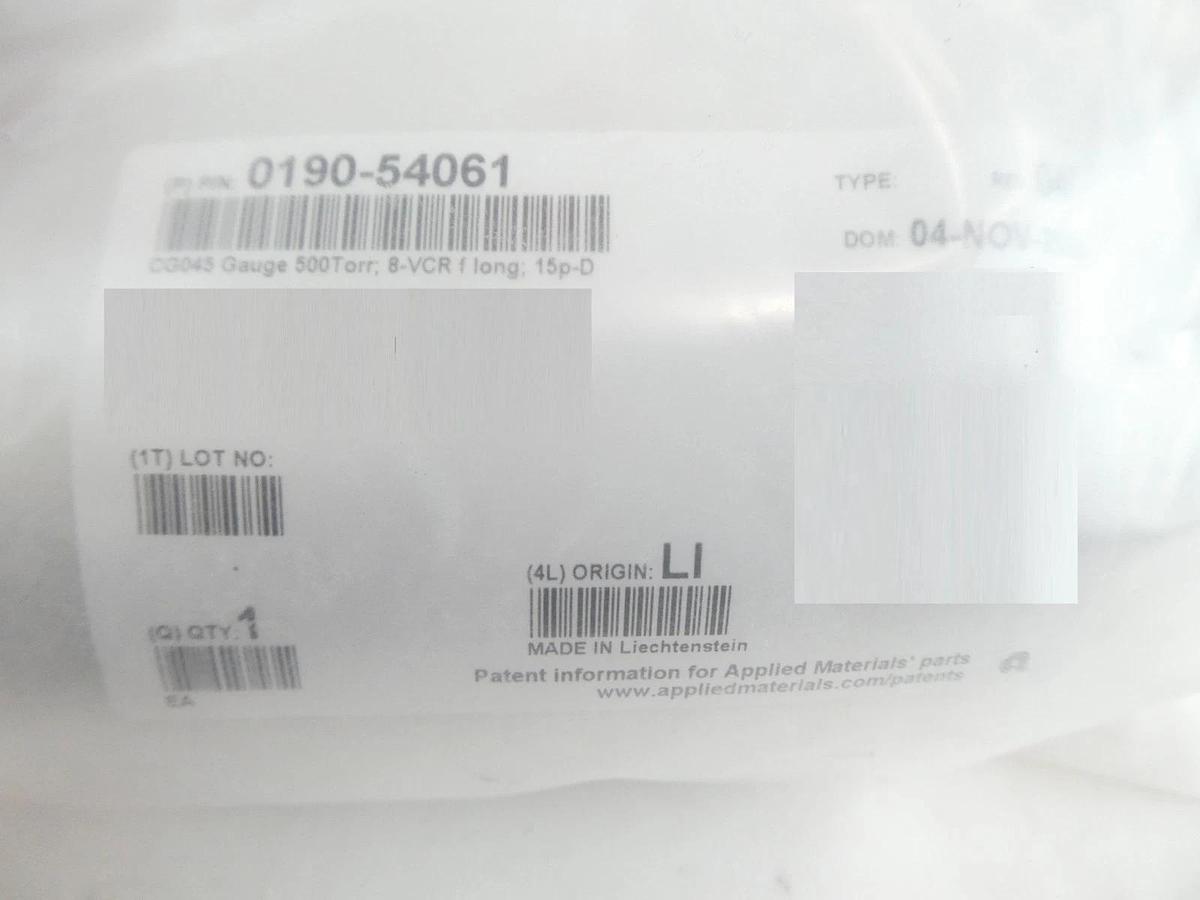 Inficon CG045 Capacitance Gauge Baratron AMAT 0190-54061 Reseller Lot of 4 New