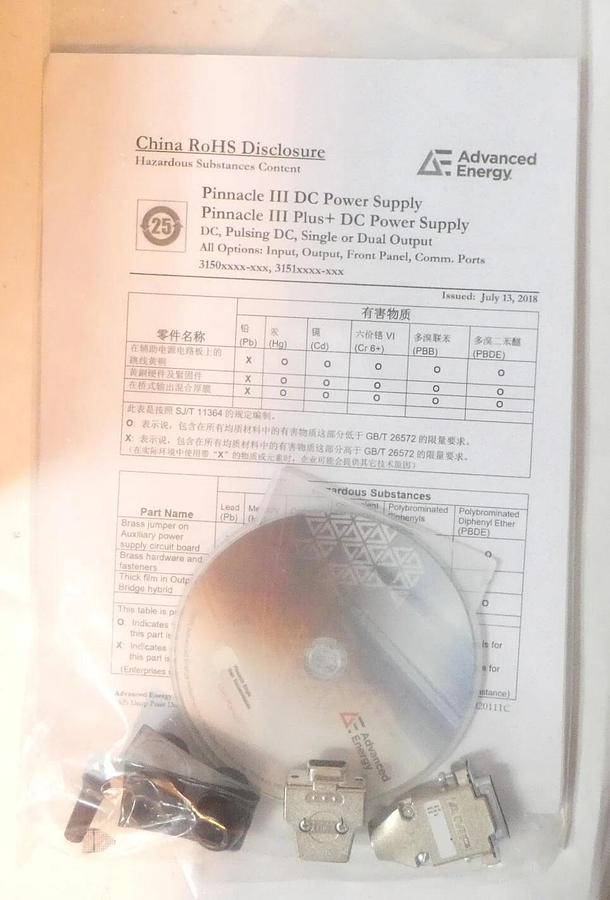 DC Pinnacle III AE Advanced Energy 31512411-347 20kW DC Power Supply New Surplus