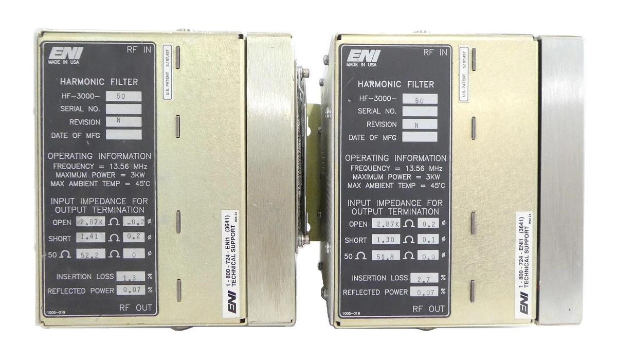 Used ENI Power Systems HF-3000-50 Harmonic Filter Reseller Lot of 2 Working