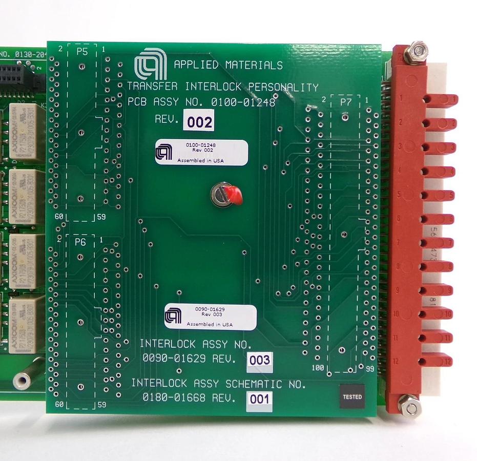 Used AMAT Applied Materials 0090-01629 Transfer Interlock Personality PCB Card Spare