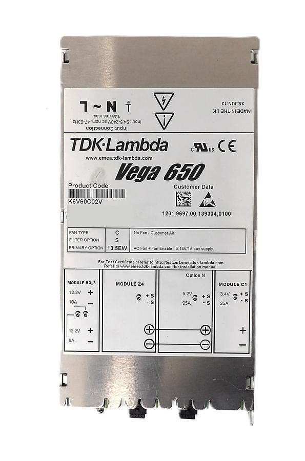 Used TDK-Lambda K6V60C02V Power Supply Vega 650 Sciex Spectrometer Working Surplus