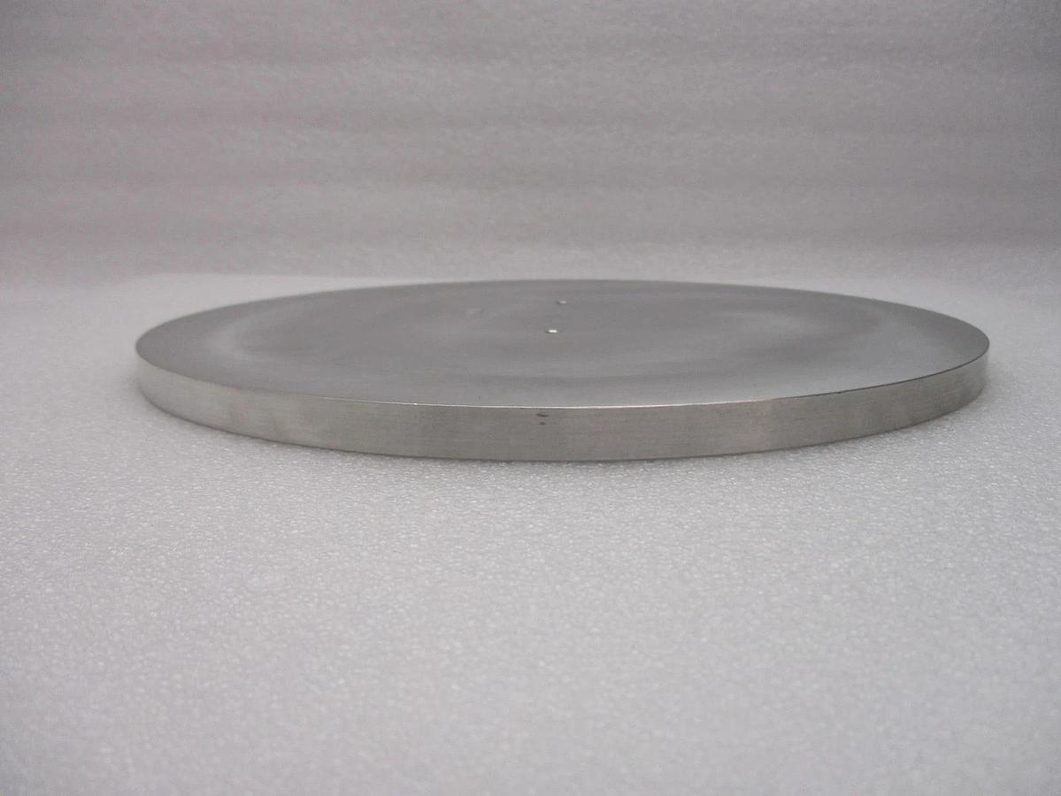 Used TEL Tokyo Electron Bell Jar Blank Off Plate 11.94" MRC Stainless Steel Working