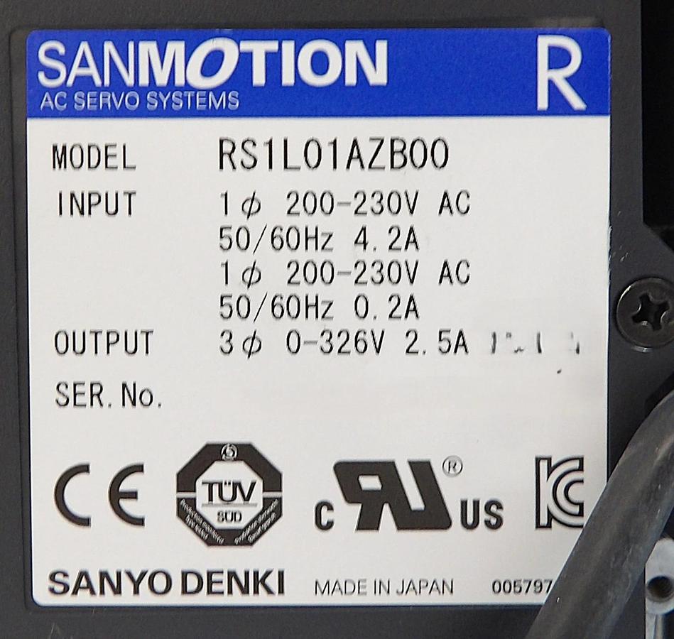Used Sanyo Denki RS1L01AZB00 Servo Drive SANMOTION R Reseller Lot of 10 Working