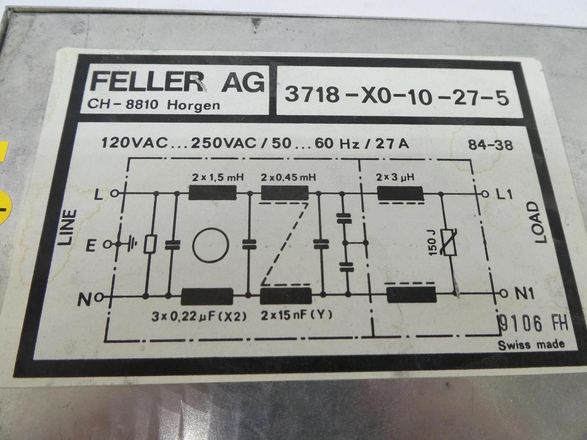 Used Feller AG 3718-X0-10-27-5 Noise Filter FEI XL 30 ESEM Working Spare
