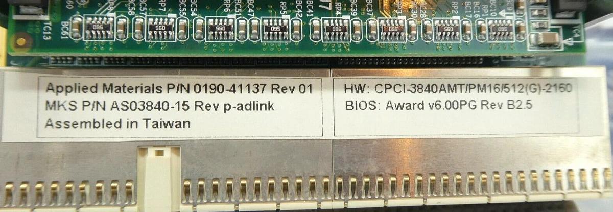 Used MKS Instruments AS03840-15 PCB Card CPCI-3840 AMAT 0190-41137 Working Surplus