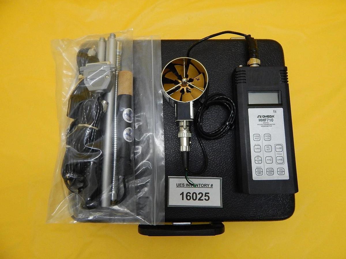 Used Omega Engineering HHF710 Digital Hygro-Thermometer Anemometer Meter Set Used