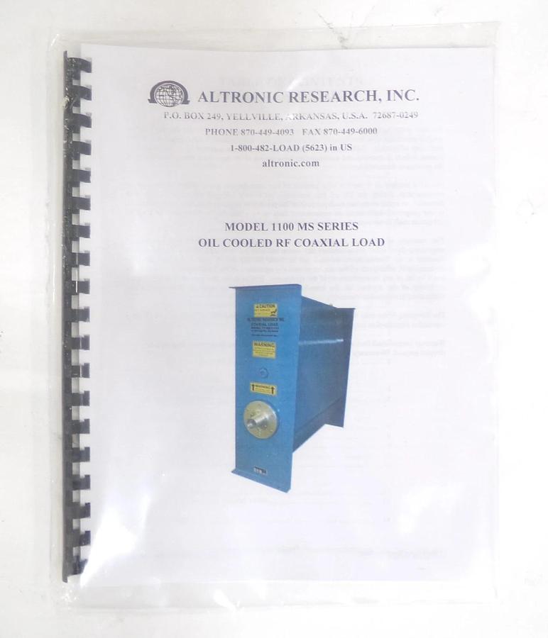 Altronic Research 11025MS7/16M Oil Cooled 2.5kW RF Load 11025 Dented New