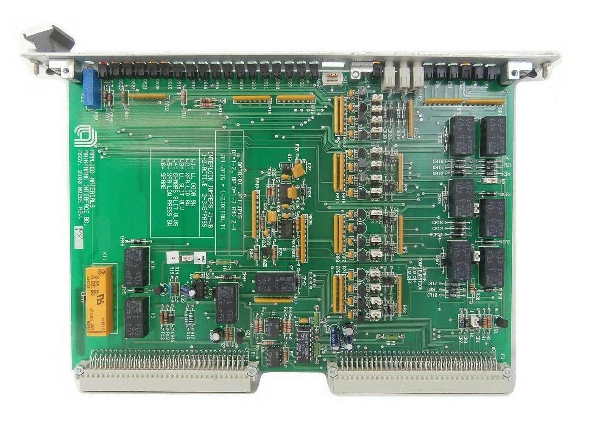 Used AMAT Applied Materials 0100-00265 Mainframe Interface PCB Card Working Surplus