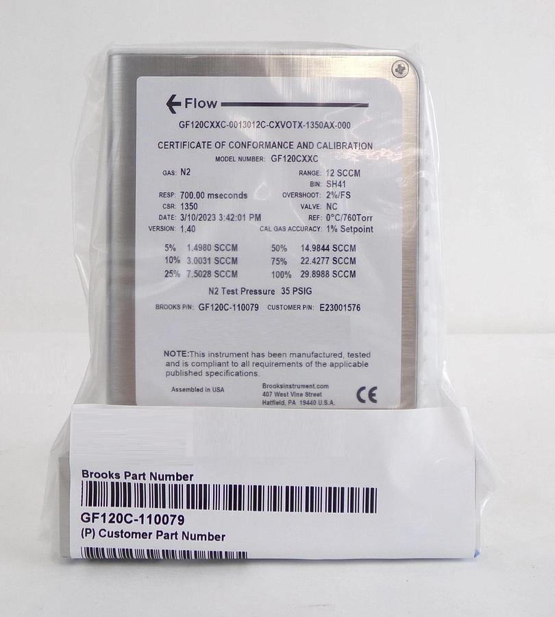 Brooks Instrument GF120C-110079 Mass Flow Controller MFC 12 SCCM N2 New