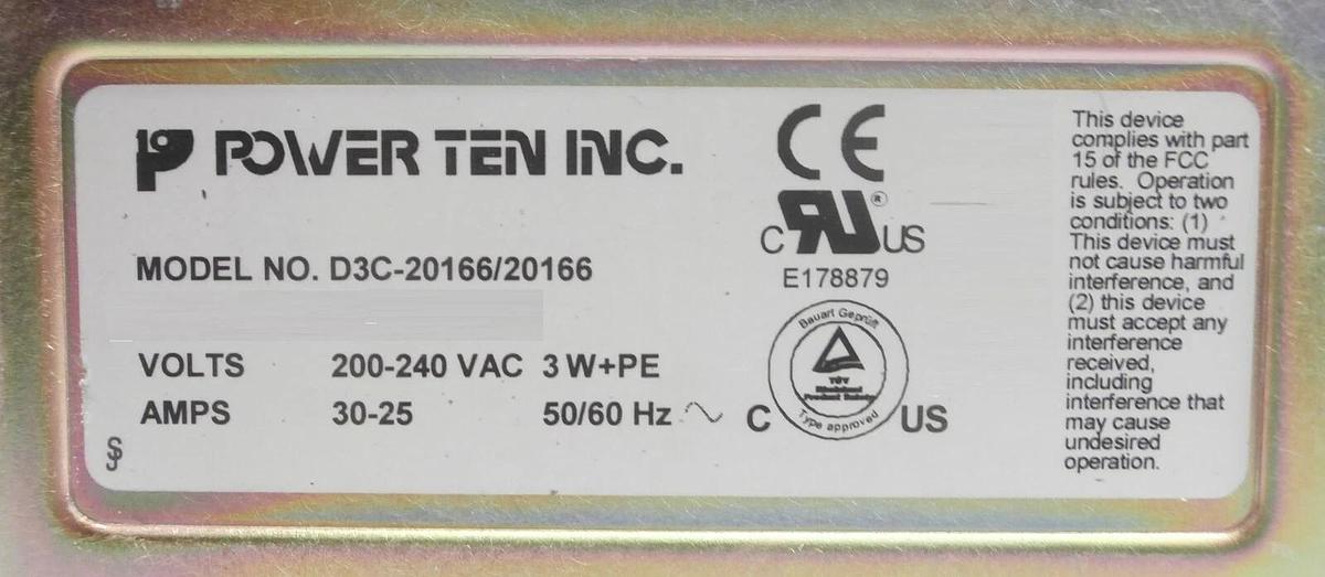 Used Power Ten D3C-21066/20166 DC Dual Output Power Supply D3 Series Tested Working