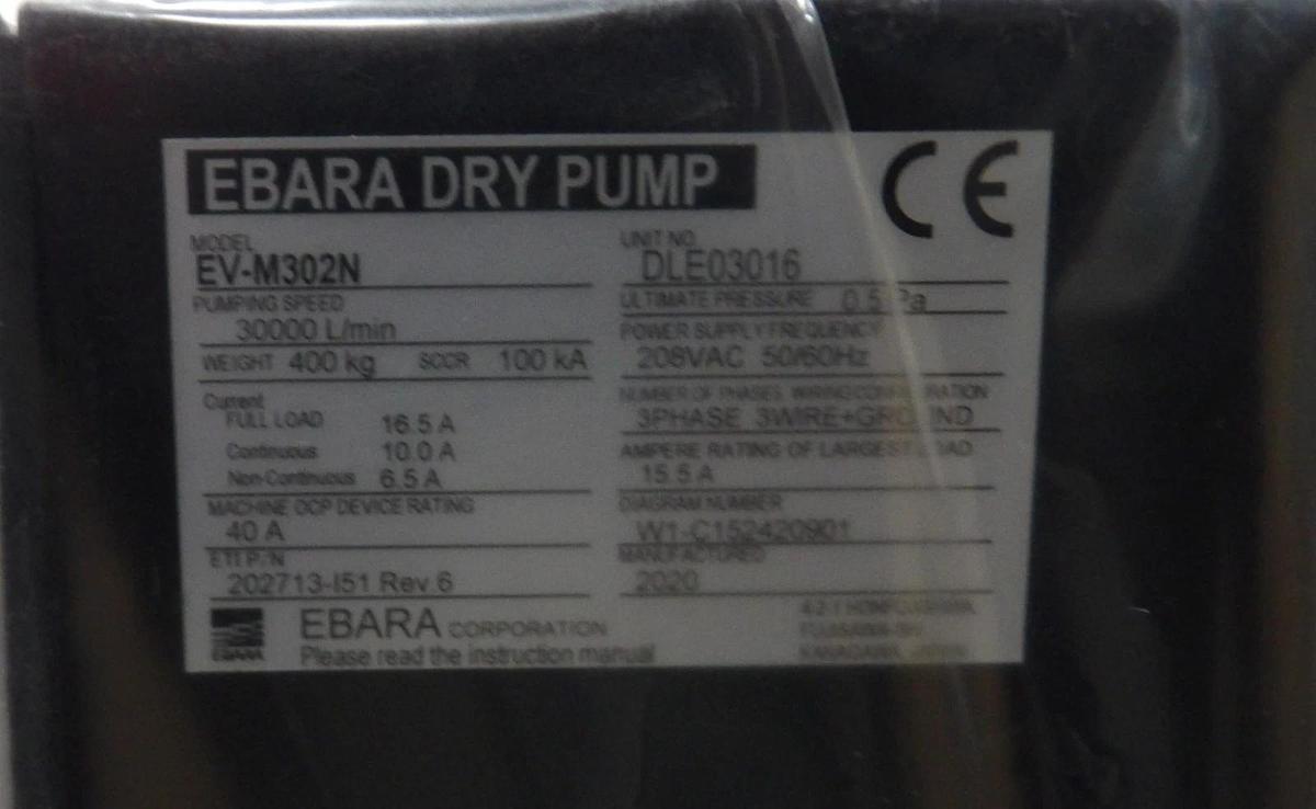 Refurbished EV-M Ebara Technologies EV-M302N Dry Vacuum Pump 500762287 OEM Refurbished