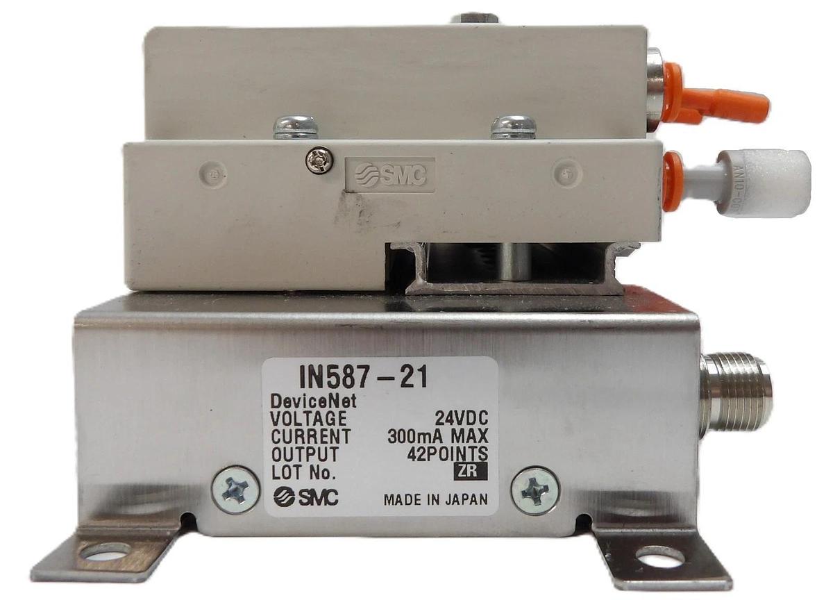 Used SMC IN587-21 21-Port Pneumatic Manifold SJ2A60T-5NFZ-N1-X21 Lot of 2 Working