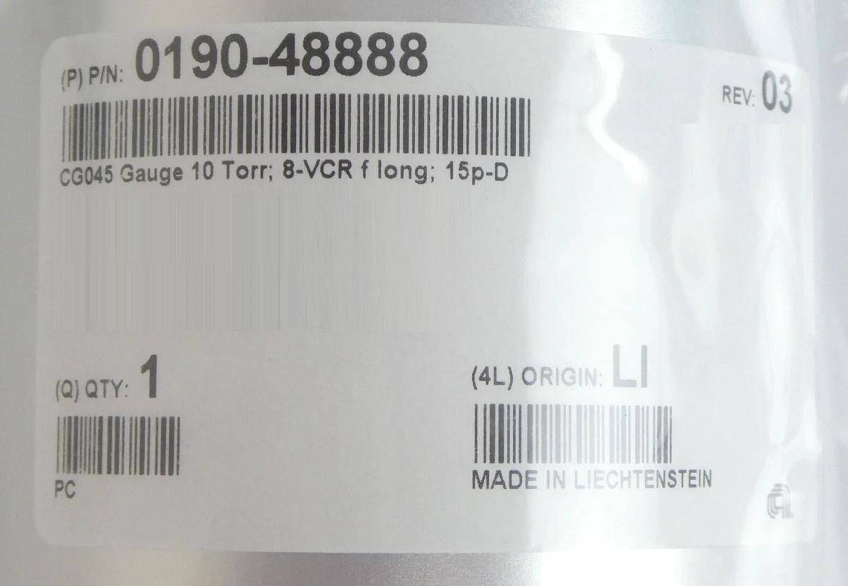 Inficon CG045 Capacitance Gauge Baratron AMAT 0190-48888 New Surplus