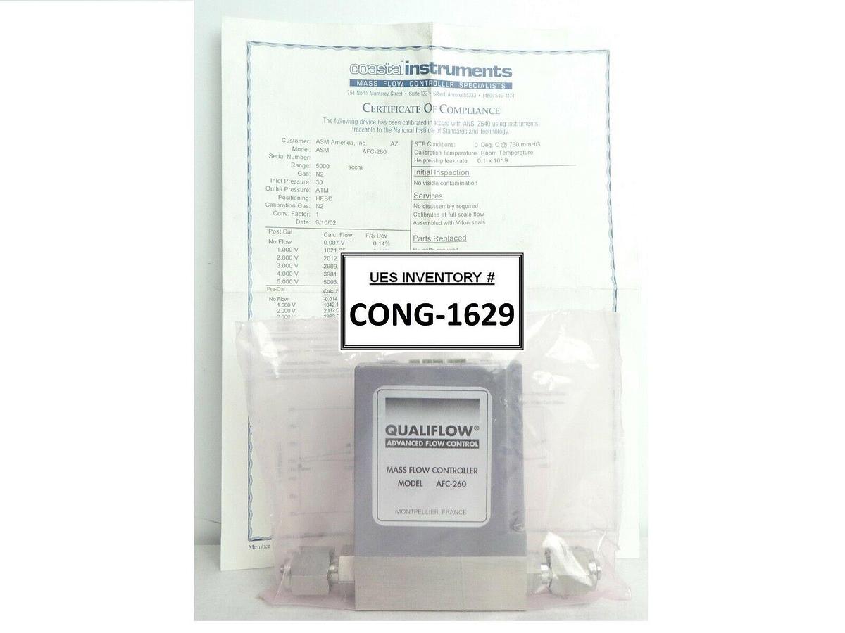 Qualiflow AFC 260 Mass Flow Controller MFC AFC-260 5 SLM N2 New Surplus