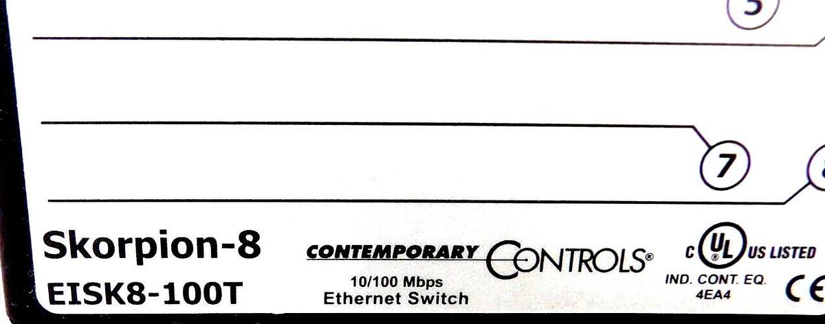 Used Contemporary Controls EISK8-100T 8-Port Switch Skorpion-8 Lot of 4 Working Surpl