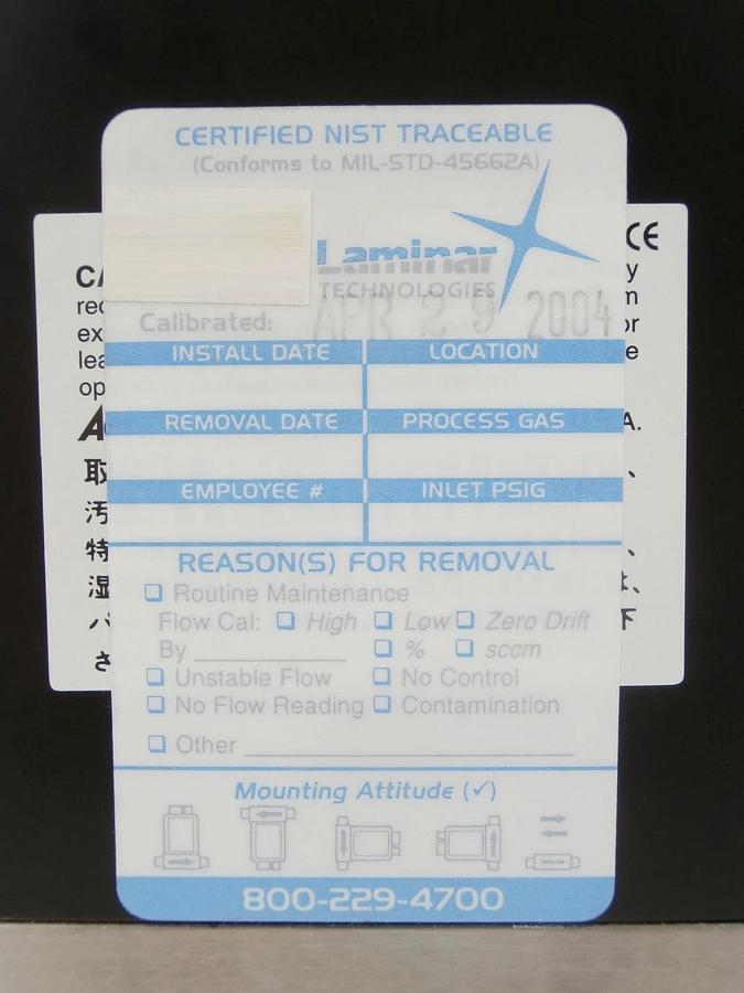 Used Aera FC-7810CU Mass Flow Controller MFC 1 SLPM CL2 Working Spare