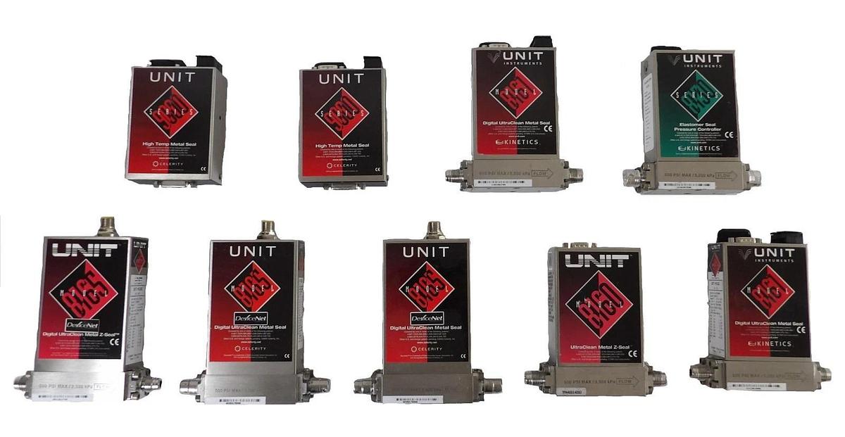 Used UNIT Instruments UFC Mass Flow Controller MFC UFC-8165 UFC-9861 Lot of 9