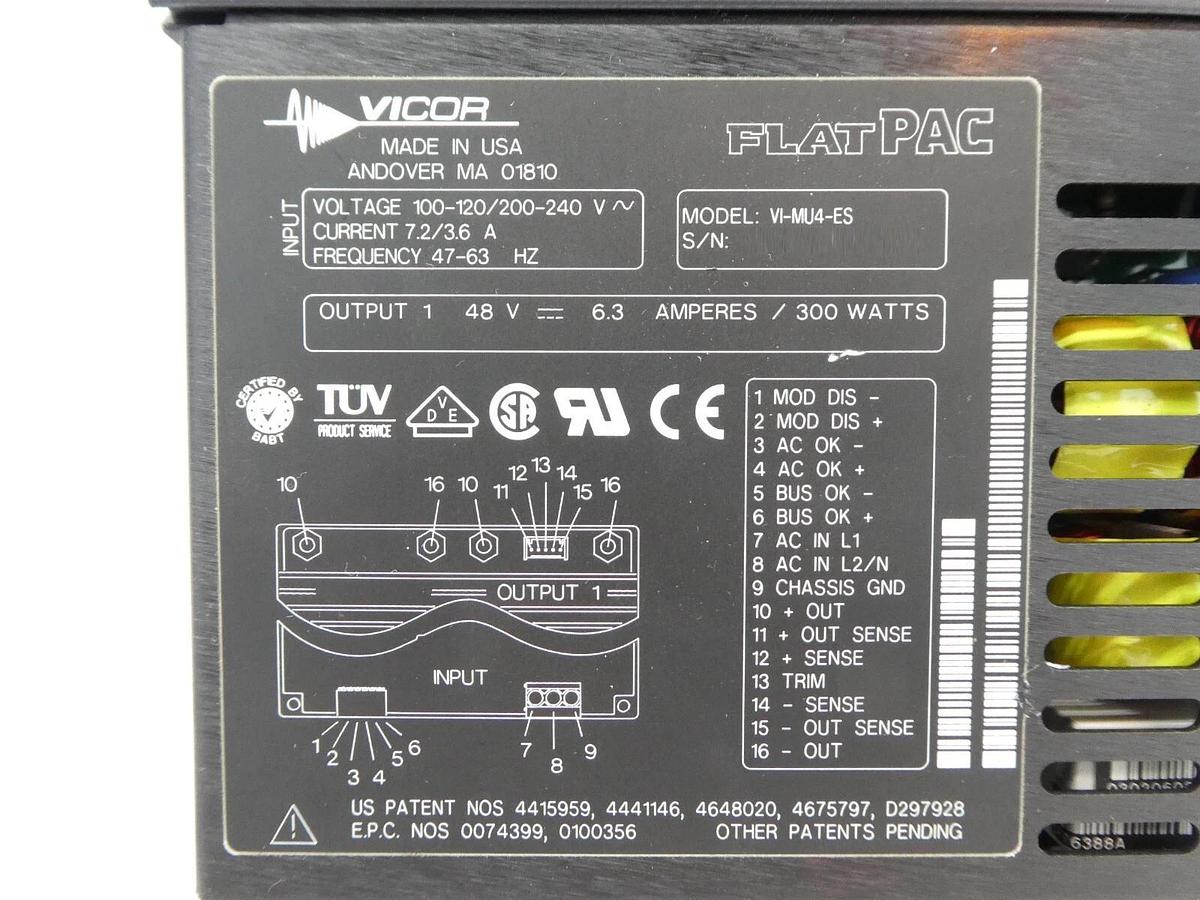 Used Vicor VI-MU4-ES AC/DC Converter FlatPAC Working Surplus