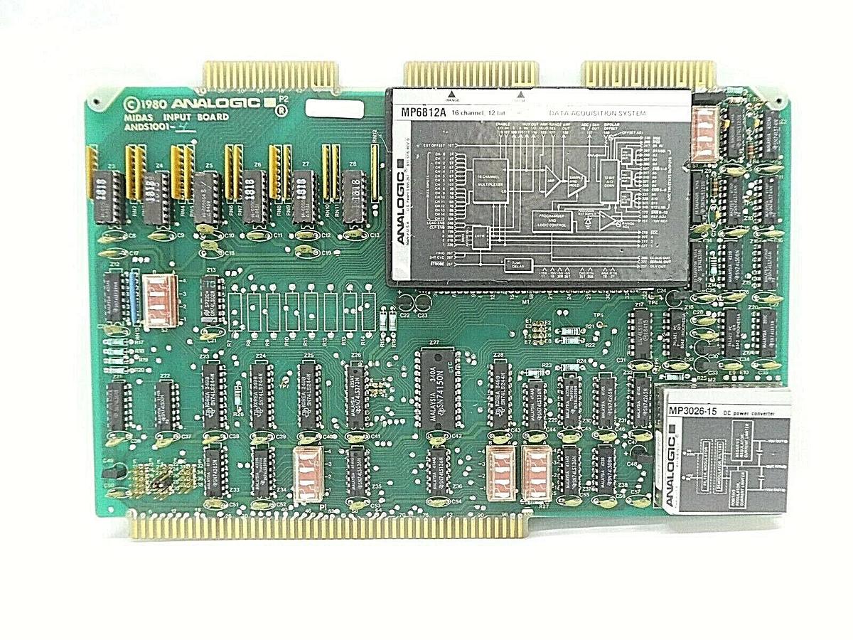 Used Analogic D4-8623 Midas Input Board PCB ANDS1001-4 Rev. 3 Varian F9092001 Working