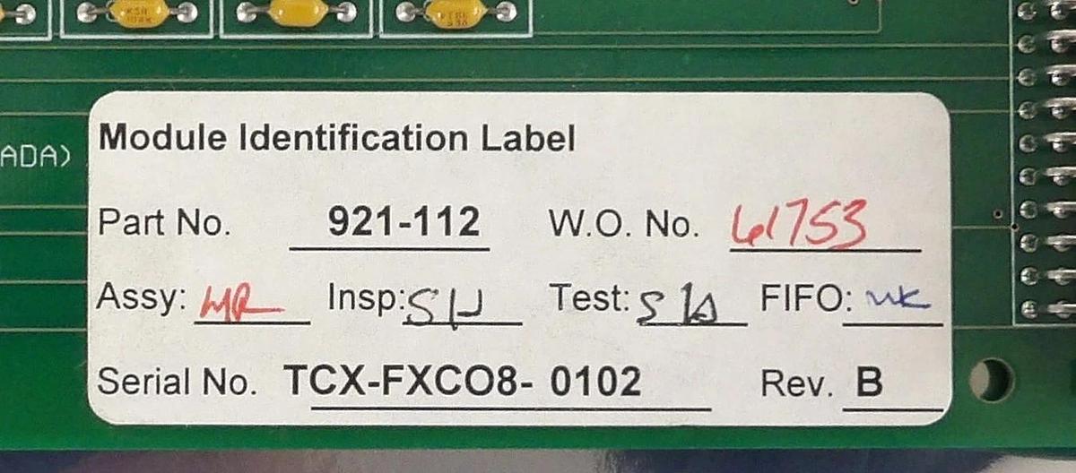 Used Brooks Automation BRD-T2ULTRA-COMP-A Interface PCB Card TCX FXCO8 Working