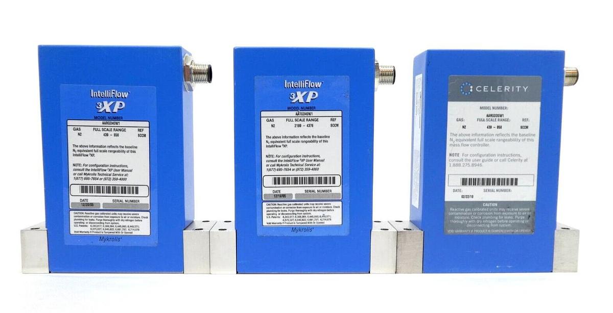 Used Celerity Mykrolis IN3XP Mass Flow Controller MFC AASGD40W1 AARGD40W1 Lot of 7