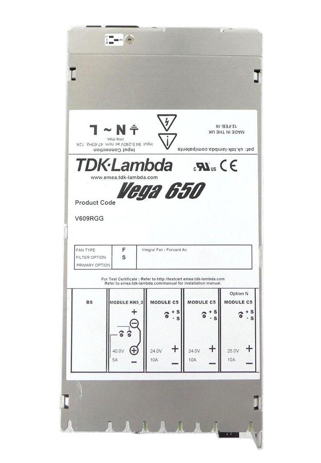 Used TDK-Lambda V609RGG Power Supply Vega 650 Sciex Spectrometer Working Surplus