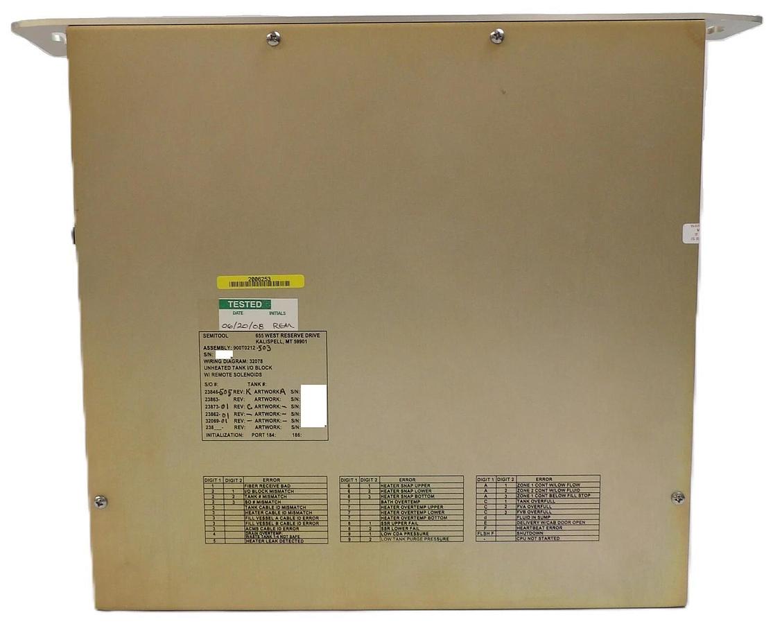 Used Semitool 900T0212 Personaltiy Module Unheated Tank Box Remote Solenoids Working