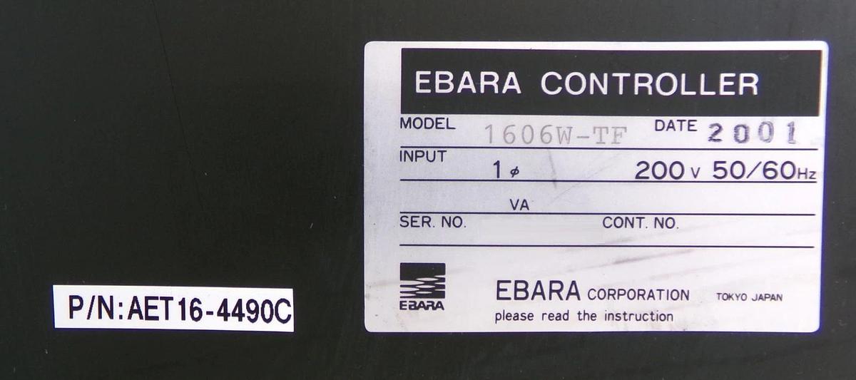 Used 1606W-TF Ebara AET16-4490C Turbomolecular Pump Controller Tune Free As-Is