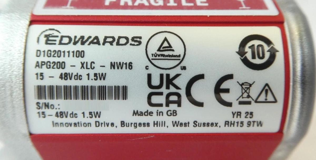 Edwards D1G2011100 Pirani Vacuum Gauge APG200-XLC-NW16 500720561 New