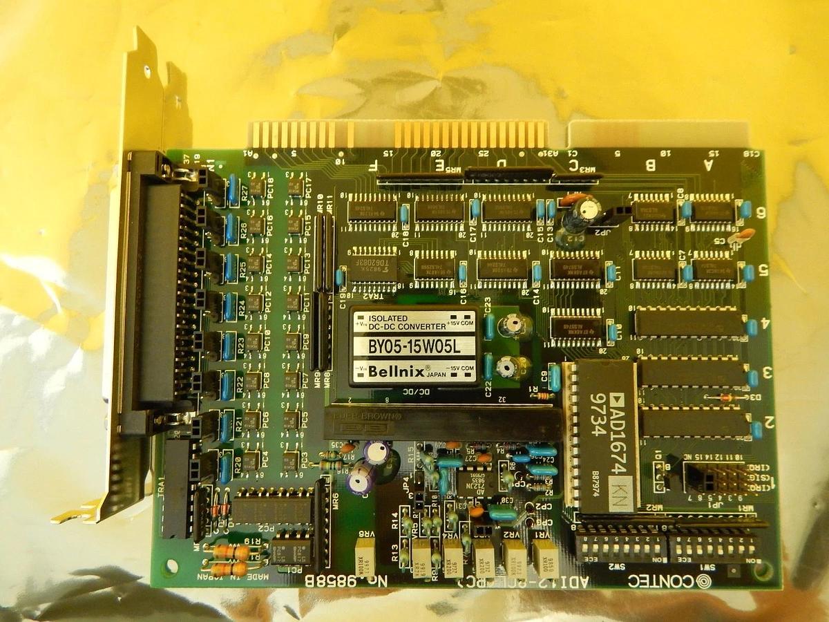 Used Contec ADI12-8CL(PC) Isolated 8 Channel Analog to Digital PCB Card 9858B Used