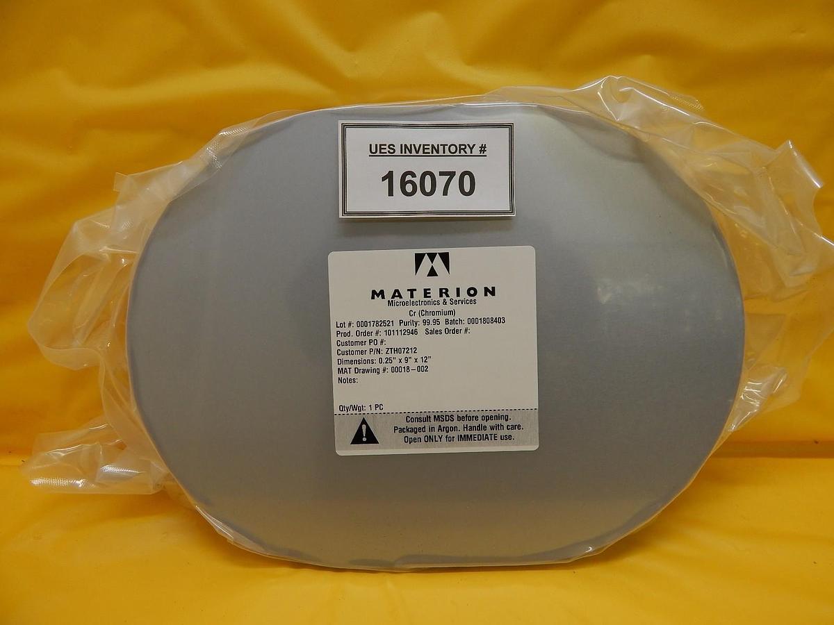 Materion Microelectronics ZTH07212 Cr Chromium Target for Cymetra New Surplus