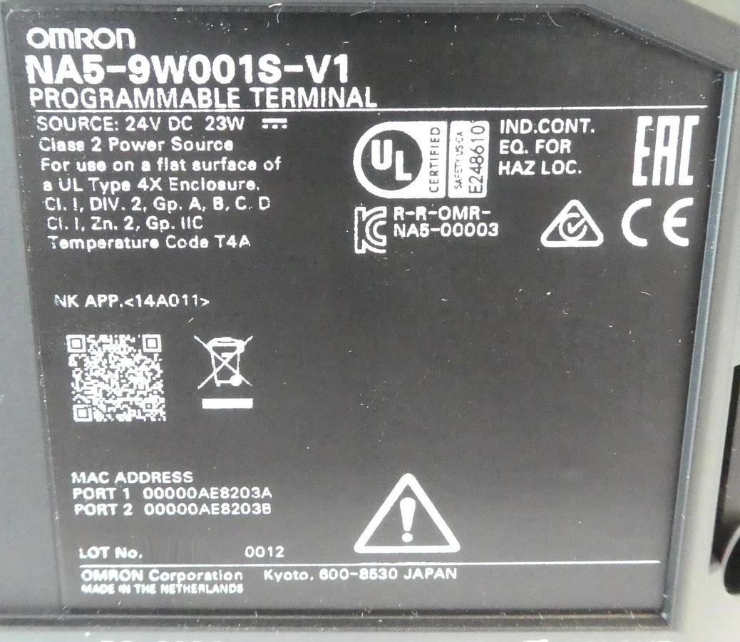 Omron NA5-9W001S-V1 9" Touch Screen HMI Display Panel 500707373 New