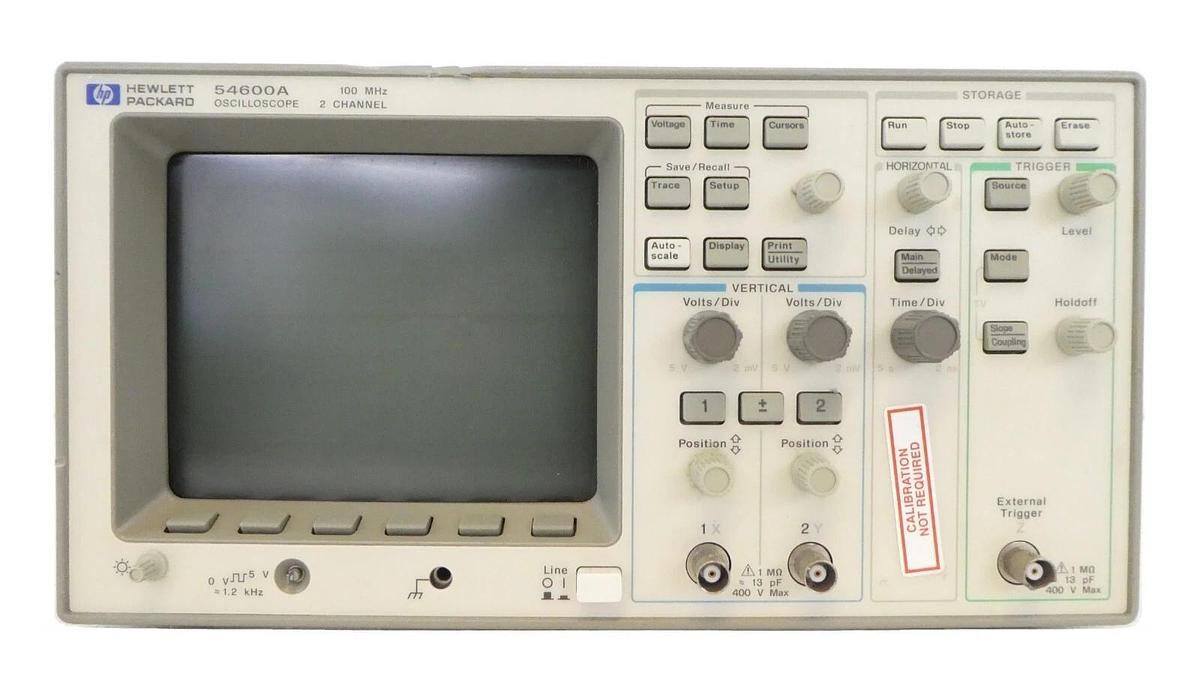 Used HP Hewlett-Packard 54600A 2-Channel Oscilloscope with 54652A Interface Working