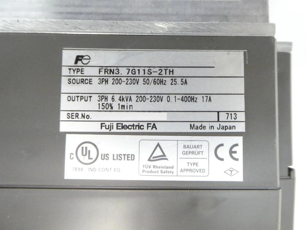 Used Fuji Electric FRN3.7G11S-2TH Frequency Changer Frenic 5000G11 Lot of 7 Working