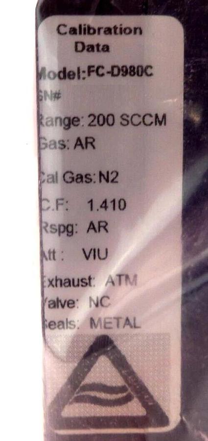 Refurbished Aera FC-D980C Mass Flow Controller MFC 200 SCCM Ar OEM Refurbished