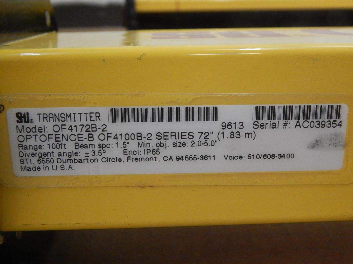Used Sti OF4172B-2 OptoFence 72" Light Curtain Receiver Transmitter Set Working