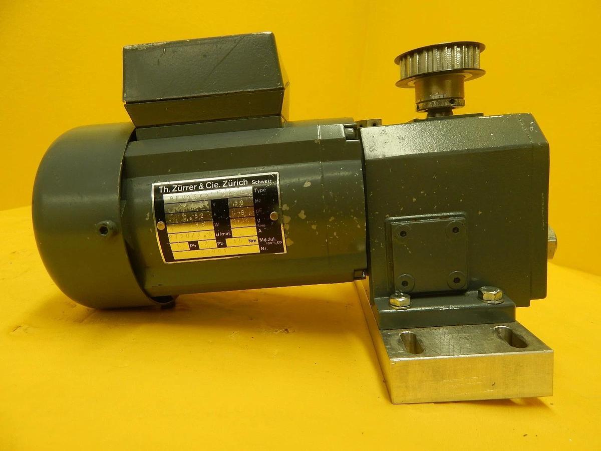 Used Zürrer PFV352 012 V Motor and Gearhead Assembly Balzers LLS 801 Used Working