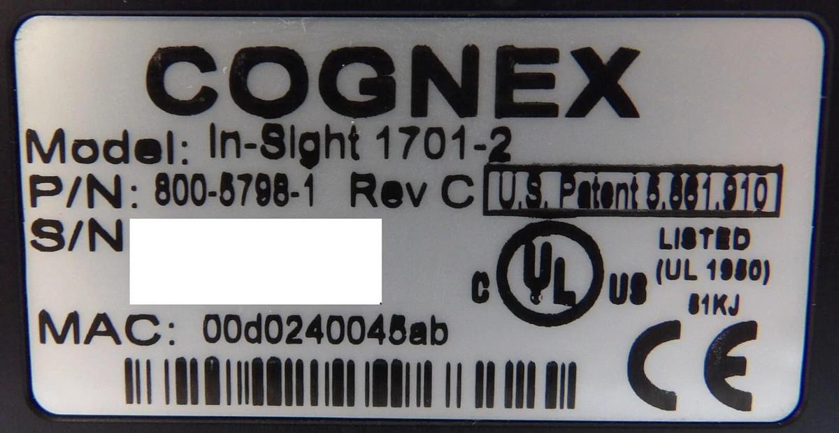 Used Cognex 800-5798-1 OCR Scanner Wafer Inspection Reader In-Sight 1701-2 Working