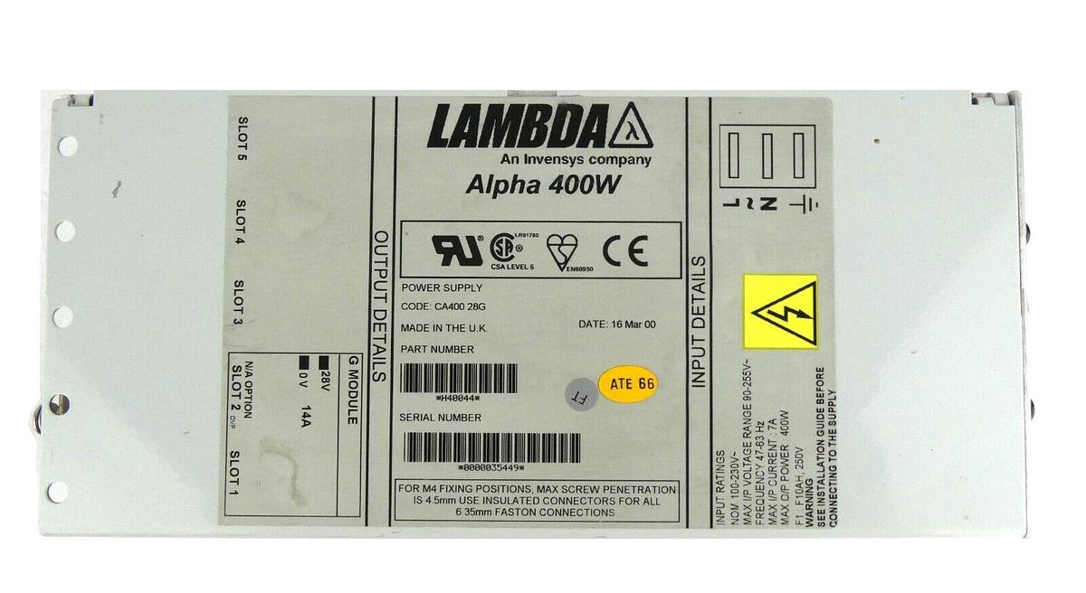 Used Lambda H40044 Power Supply Alpha 400W CA400 28G Working Surplus