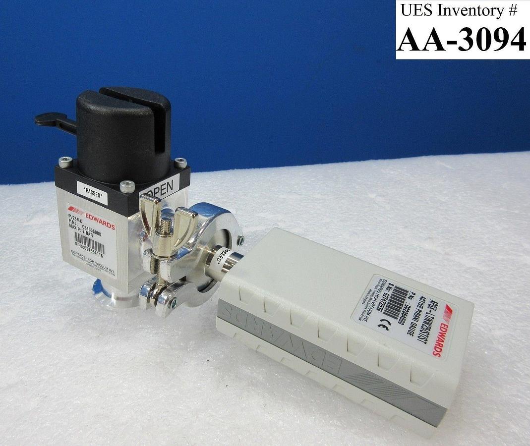 Used Edwards C31315000 Isolation Valve with D02384000 Pirani Gauge Used Working