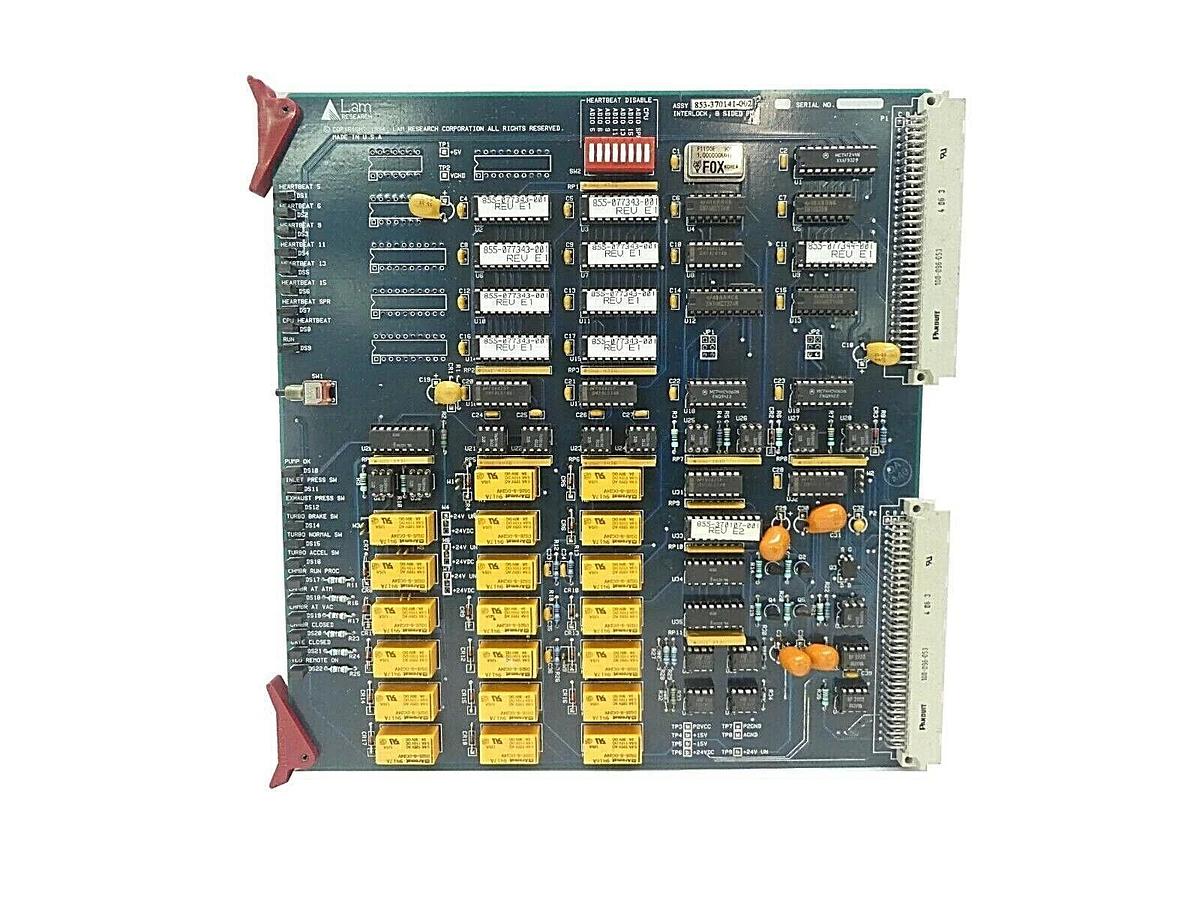 Used Lam Research 853-370141-002 8 Sided PM Interlock PCB Card Working Surplus