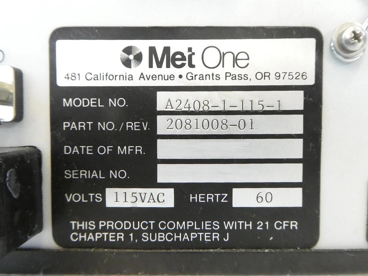 Used Met One 2081008-01 Laser Particle Counter A2408-1-115-1 Spare Surplus