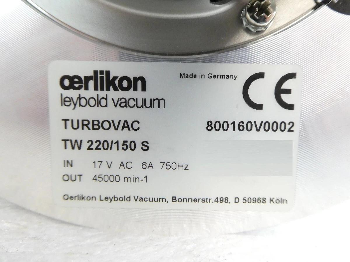 Used TW 220-150 TURBOVAC Leybold 800160V0002 Turbomolecular Pump for Rebuild As-Is