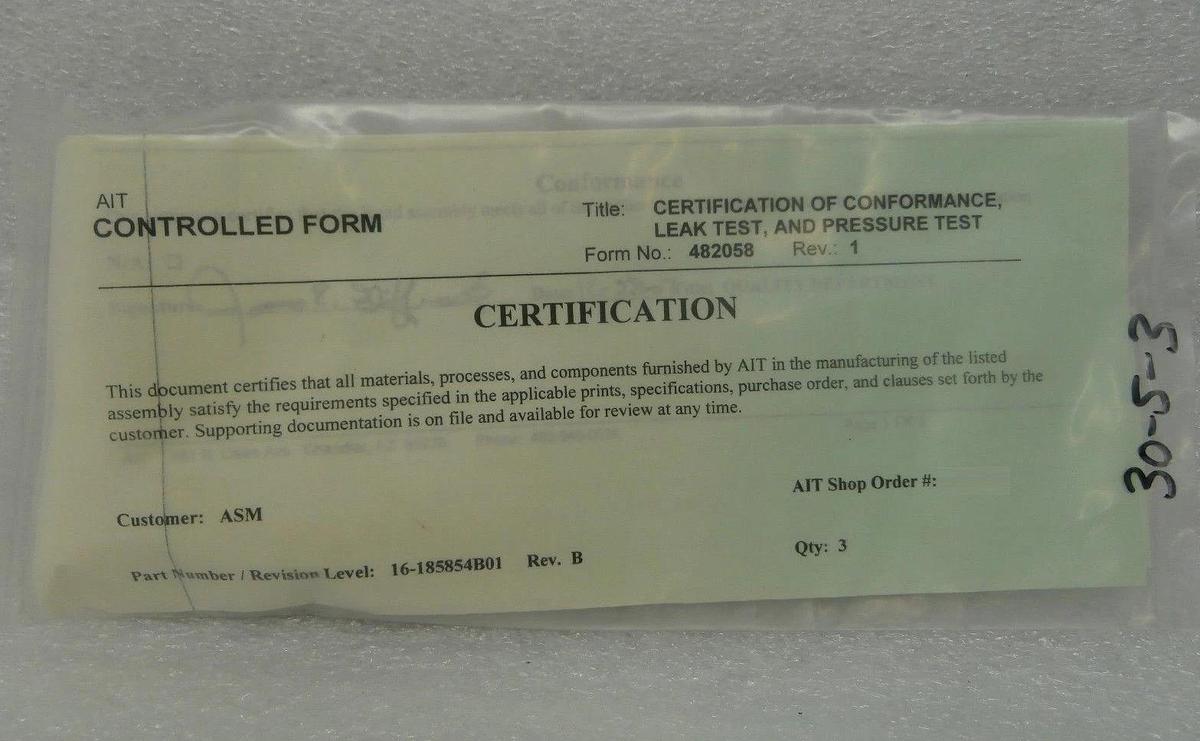 ASM Advanced Semiconductor Materials 16-185854B01 Elbow OW Reseller Lot of 4 New