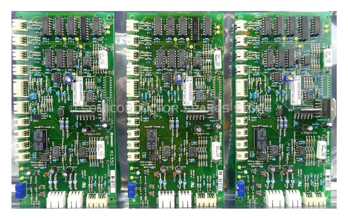 Used Shinko Electric 3ASSYC808000 PCB M-BTC M135C Reseller Lot of 3 Working Surplus